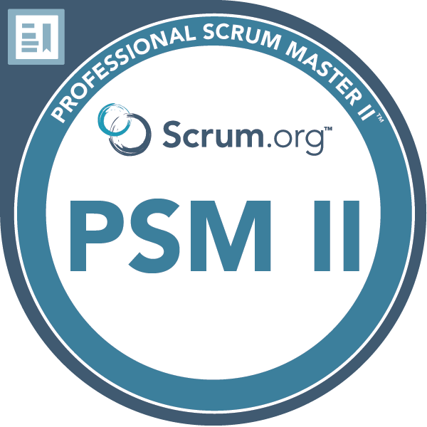 Professional Scrum Master™ II (PSM II) certification badge
